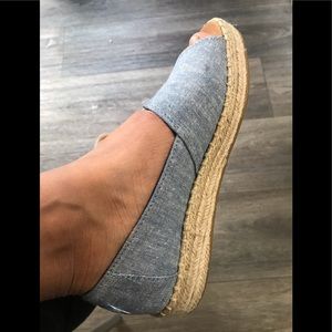 BOHO TOMS Open Toe Platform Alpargata